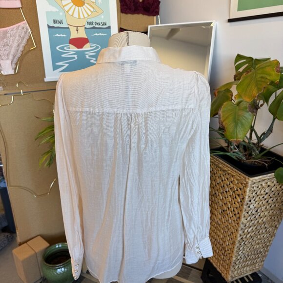 Ever New Hazel Pearl-Button Pintuck Shirt Women's Blouse - Picture 4 of 5